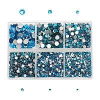 Ad Beads 4300 Pieces Flat Back Nail Art Rhinestones Round Beads 6 Sizes 265Mm With Storage Organizer Boxrhinestones Picking