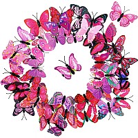 Boao 36 Pieces Butterfly Hair Clips Baby Girl Toddler Halloween Butterfly Clips Colorful Butterfly Barrettes 3D Wedding Hair Cli