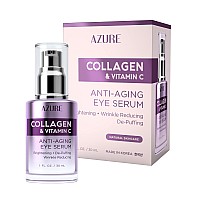 Azure Collagen Vitamin C Anti Aging Eye Serum Toning Depuffing Brightening Serum Reduces Wrinkles Fine Lines Dark C