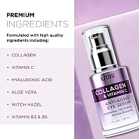 Azure Collagen Vitamin C Anti Aging Eye Serum Toning Depuffing Brightening Serum Reduces Wrinkles Fine Lines Dark C