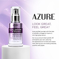 Azure Collagen Vitamin C Anti Aging Eye Serum Toning Depuffing Brightening Serum Reduces Wrinkles Fine Lines Dark C