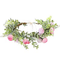 Ynimioaox Handmade Adjustable Flower Wreath Headband Halo Floral Crown Garland Headpiecei22Baby Pink