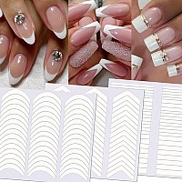 Tailaimei 1752 Pieces 3 Designs French Manicure Nail Art Stickers Selfadhesive Nail Tips Guides For Diy Decoration Stencil Too