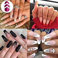 Tailaimei 1752 Pieces 3 Designs French Manicure Nail Art Stickers Selfadhesive Nail Tips Guides For Diy Decoration Stencil Too