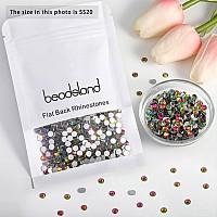 beadsland Flat Back Crystal Rhinestones Round Gems, Rainbow (4.6-4.8mm) SS20/1440pcs