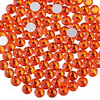 beadsland Flat Back Crystal Rhinestones Round Gems, Orange (1.9-2.0mm) SS6/1440pcs