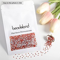 beadsland Flat Back Crystal Rhinestones Round Gems, Orange (1.9-2.0mm) SS6/1440pcs