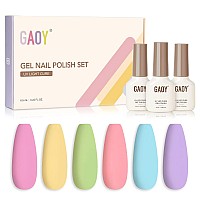 Gaoy Pastel Gel Nail Polish Set Of 6 Colors Pink Green Blue Gel Polish Kit For Salon Gel Manicure And Nail Art Diy At Home Gift