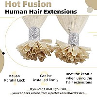 Ugeat K Tip Hair Extensions Blonde Fusion U Tip Hair Extensions Real Human Hair Utip Fusion Hair Extensions 22 Inch 1Gs 50 Stra