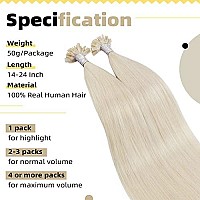 Ugeat K Tip Hair Extensions Blonde Fusion U Tip Hair Extensions Real Human Hair Utip Fusion Hair Extensions 22 Inch 1Gs 50 Stra