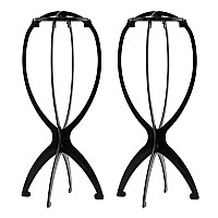 Ruiwen hair 2PCS Wig Stand Portable Collapsible Holder Durable Wig Display 13.8 Inch Tool Travel Stand for All Wigs