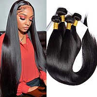 Beauhair Straight Human Hair Bundles 100 Unprocessed Brazilian Straight Virgin Human Hair 4 Bundles Human Hair Extensions Natur