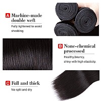 Beauhair Straight Human Hair Bundles 100 Unprocessed Brazilian Straight Virgin Human Hair 4 Bundles Human Hair Extensions Natur