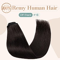 Benehair Clip In Hair Extensions Real Human Hair 8Pcs 18Inch Remy Human Hair Extensions Straight Natural Hair Extensions Off Bla