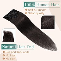 Benehair Clip In Hair Extensions Real Human Hair 8Pcs 18Inch Remy Human Hair Extensions Straight Natural Hair Extensions Off Bla