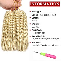 Xtrend 90Strands Blonde Spring Twist Crochet Hair 8 Inch Crochet Braids Hair For Distressed Butterfly Locs Synthetic Fluffy Twis