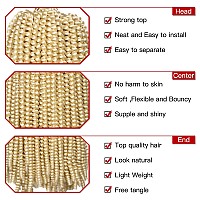 Xtrend 90Strands Blonde Spring Twist Crochet Hair 8 Inch Crochet Braids Hair For Distressed Butterfly Locs Synthetic Fluffy Twis