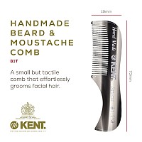 Kent A 81T Graphite Xsmall Gentlemans Beard And Mustache Pocket Comb Fine Toothed Pocket Size For Facial Hair Grooming And St