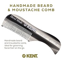 Kent A 81T Graphite Xsmall Gentlemans Beard And Mustache Pocket Comb Fine Toothed Pocket Size For Facial Hair Grooming And St