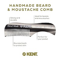 Kent A 81T Graphite Xsmall Gentlemans Beard And Mustache Pocket Comb Fine Toothed Pocket Size For Facial Hair Grooming And St