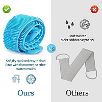 Inmorven Silicone Back Scrubber For Shower With Handles 355 Inches90 Cm Exfoliating Doublesided Back Washcloth Bath Tool For