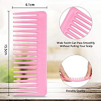 Large Wide Tooth Detangling Comb For Curly Wet Or Dry Hair No Handle Styling And Shampoo Detangler Cyan Pink