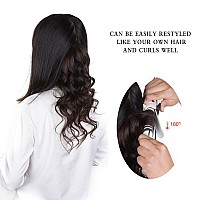 14 Clip In Hair Extensions Remy Human Hair For Women Silky Straight Human Hair Clip In Extensions 50Grams 4Pieces Natural Bla