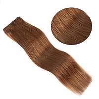 14 Clip In Hair Extensions Remy Human Hair For Women Silky Straight Clip In Hair Extensions Human Hair 50Grams 4Pieces Chestn