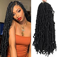 Soft Locs 24 Inch Faux Locs Crochet Hair for Black Women 6 Packs Pre looped New Crochet Locs Hair Nature Color(24Inch, 1B,)