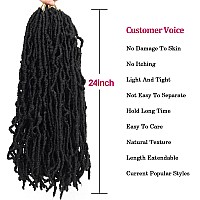 Soft Locs 24 Inch Faux Locs Crochet Hair for Black Women 6 Packs Pre looped New Crochet Locs Hair Nature Color(24Inch, 1B,)