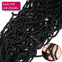 Soft Locs 24 Inch Faux Locs Crochet Hair for Black Women 6 Packs Pre looped New Crochet Locs Hair Nature Color(24Inch, 1B,)