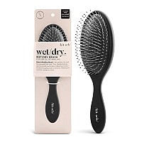 Kitsch Detangling Hair Brush Soft Bristles For Straight Curly All Hair Types Wet Dry Travel Brush Black 1 Pc