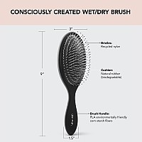 Kitsch Detangling Hair Brush Soft Bristles For Straight Curly All Hair Types Wet Dry Travel Brush Black 1 Pc