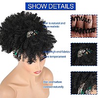 Aisaide Curly Wigs For Black Women Short Afro Kinky Curly Headbands For Wigscurly Synthetic Black Wig With Bangs Wrap Wig With