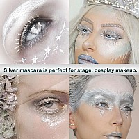 Maydear Silver Mascara For Eyelashes Waterproof Colored Mascara Long Lasting Smudgeproof Color Mascara For Women Fast Dry Lengt