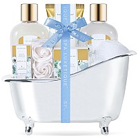 Spa Luxetique Spa Gifts For Women 8Pcs Jasmine Gift Sets Includes Body Lotion Bubble Bath Set Gift Baskets For Womengifts F