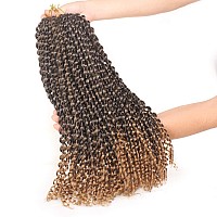 Leeven 2 Pcs Passion Twist Hair Ombre Color Water Wave Synthetic Crochet Braids For Butterfly Locs 18 Inch 36 Roots Passion Twis