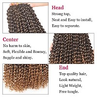 Leeven 2 Pcs Passion Twist Hair Ombre Color Water Wave Synthetic Crochet Braids For Butterfly Locs 18 Inch 36 Roots Passion Twis