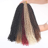 Leeven 2 Pcs Passion Twist Hair Ombre Color Water Wave Synthetic Crochet Braids For Butterfly Locs 18 Inch 36 Roots Passion Twis