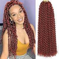 Leeven 18 Inch Water Wave Passion Twist Crochet Braids Hair For Butterfly Locs Crochet Hair 2 Pcs Hot Water Setting Copper Red P