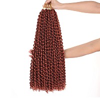 Leeven 18 Inch Water Wave Passion Twist Crochet Braids Hair For Butterfly Locs Crochet Hair 2 Pcs Hot Water Setting Copper Red P