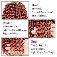 Leeven 18 Inch Water Wave Passion Twist Crochet Braids Hair For Butterfly Locs Crochet Hair 2 Pcs Hot Water Setting Copper Red P