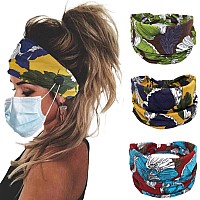 Bohend Boho Button Headband Wide Stretchy Daily Use Knotted Headwear Sport Athletic Yoga