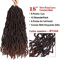 New Faux Locs Crochet Hair Soft Locs Braiding Hair 18 Inch 6 Packs Prelooped Synthetic Hair Extened 12 Strandspack18Inch6 Pa