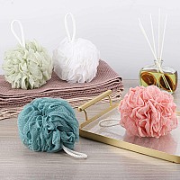 Btyms 4 Pieces Bath Sponge Shower Loofahs 60G Mesh Pouf Bathing Sponges Bath Scrunchies Body Wash Puff Shower Puff