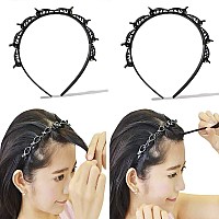 Womens Fashion Headbands With Clips Thin Plastic Braided Twist Plait Hairpin For Work Out Double Layer Hair Tools For Girls