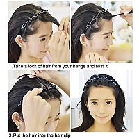 Womens Fashion Headbands With Clips Thin Plastic Braided Twist Plait Hairpin For Work Out Double Layer Hair Tools For Girls