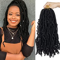 Dus New Faux Locs 14 Inch Crochet Hair Extend Soft Locs Hair 6 Packs Prelooped Locs Hair Extensions14Inch 1B