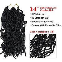 Dus New Faux Locs 14 Inch Crochet Hair Extend Soft Locs Hair 6 Packs Prelooped Locs Hair Extensions14Inch 1B