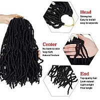 Dus New Faux Locs 14 Inch Crochet Hair Extend Soft Locs Hair 6 Packs Prelooped Locs Hair Extensions14Inch 1B